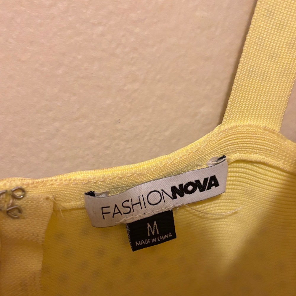Fashion Nova Yellow Embellished Mini Dress - Picture 4 of 5